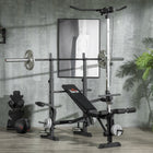 Soozier Adjustable Weight Bench with Pulley System-Barbell rack offers six levels for optimal comfort selection