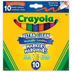 Crayola Washable Ultra-Clean Marker - Wide Point - Assorted Colours - 10 Pack-Fill colors in your world with quality markers