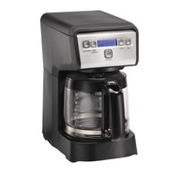 Hamilton Beach 12 Cup Compact Programmable Coffee Maker - Black/Stainless Steel-Easily fits under kitchen cabinets to save space