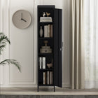 Manhattan Comfort Naomi 15" Modern Single Locker Storage Cabinet - Black-Clean Lines and a Minimalist Silhouette, Perfect for Contemporary and Transitional Spaces