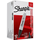 Sharpie Permanent Markers - Chisel Tip - Black - 12 Pack-Versatile chisel tip creates both broad and fine lines 