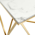 Modway Vertex Gold Metal Stainless Steel End Table - Gold White-6