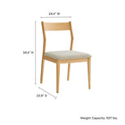Modway Solara Fabric Wood Dining Side Chairs - Natural/Heathered Weave Beige - 2 Pack-Woven Heathered Fabric Upholstered Seats