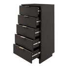 Manhattan Comfort Granville 23.62" Modern Tall Narrow Dresser - Dark Grey-Open Contemporary Mop Base Side Legs. Adding Seamless Fashion Design and Durability.