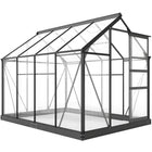 Outsunny Polycarbonate Greenhouse - 6' x 8' x 6.6' - Grey- A polycarbonate greenhouse for outside plant protection
 