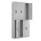 Ceha RH Series 2-Tier Locker with Louver Vents and Recessed handle - Bank of 3 - Light Grey-Secure storage with enhanced front louver ventilation