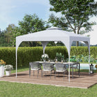 Outsunny 10 ft W x 10 ft L Pop Up Canopy with 2 Tier Vented Roof Carrying Bag - White-2-tier roof makes it more safe in mild wind days for better air circulation