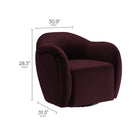 Modway Compose Performance Velvet Swivel Armchair - Mulberry-Wood Frame
