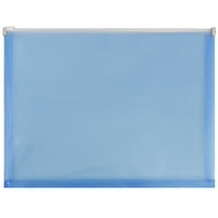JAM Paper Plastic Envelopes with Zip Closure, Letter Booklet, 9.5 x 12.5, Blue Poly, 12 Pack (218Z1bu)-Blue