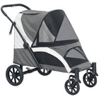 PawHut Foldable Pet Stroller for Dogs - Dark Grey-Large size for dogs up to 66 lbs. (30 kg) and 26.8"(68 cm) long 