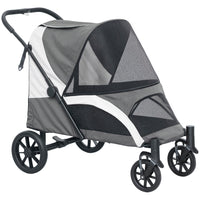 PawHut Foldable Pet Stroller for Dogs - Dark Grey-Large size for dogs up to 66 lbs. (30 kg) and 26.8"(68 cm) long 