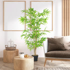 Outsunny 5' Artificial Bamboo Tree in Nursery Pot - Green-Vibrant green and natural texture for an extra-realistic look and feel 