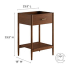 Modway Zaire 24" Bathroom Vanity Cabinet - Walnut-Fixed Drawer