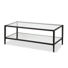 Hudson&Canal Hera 45"W Rectangular Coffee Table with Mirror Shelf - Blackened Bronze-A modern contemporary design for your living room, den, and more