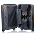 Champs Vintage III 3-Piece Hardside Luggage Set - Expandable - Grey-Expansion on all 3 capability on all 3 cases