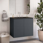 Modway Bryn 30" Wall-Mount Bathroom Vanity - Grey/Black-Melamine and Particleboard Construction