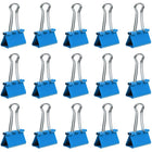 JAM Paper Colourful Binder Clips - Medium - 1 1/4" - Blue - 15 Pack-Perfect for staying stylishly organized around the house, at school, or in the office!