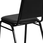 Flash Furniture HERCULES Series Trapezoidal Back Stacking Banquet Chair in Black Vinyl - Black Frame - 4 Pack-2.5" Thick Seat Cushion