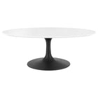 Modway Lippa 42" Oval Wood Coffee Table - Black White-Modern Coffee Table