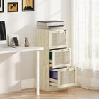 HOMCOM 3-Drawer Letter/A4 Filing Cabinet Lockable - Oak-Three spacious drawers for organization and the top surface for holding a printer
