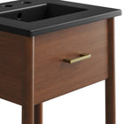 Modway Zaire 18" Bathroom Vanity - Walnut/Black-Assembly Required