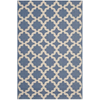 Modway Cerelia Moroccan Trellis Indoor/Outdoor Area Rug - 5 ft W x 8 ft L - Blue/Beige-Moroccan Trellis Area Rug