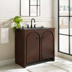 Modway Appia 36" Bathroom Vanity - Walnut/Black-Mango Wood Veneer and MDF Construction