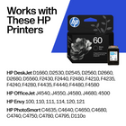 HP 60 Black Original Ink Cartridge (CC640WN)-Cartridge yield (approx.): 200 pages