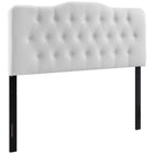 Modway Annabel Upholstered Vinyl Queen Headboard - White-Elegantly tufted button headboard