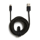 NXT Technologies 10 Ft. Braided Lightning to USB Cable - Black-Lightning to USB-A
