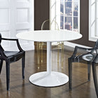 Modway Revolve Round Wood Dining Table - White-Solid and durable construction