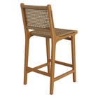 Modway Rowe Outdoor Teak Wood Counter Chairs 2-Piece Set - Natural-7