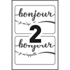 Avery Bonjour Name Badge, French, 30 Pack-Rectangle
