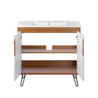 Modway Energize 36" Bathroom Vanity - Cherry-White-White-MDF and Particleboard Construction