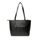 Nicci Large Tote Bag with Slit Pocket - Black-Top zipper entry