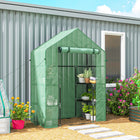 Outsunny 3-Tier Mini Greenhouse with 4 Shelves - Roll-Up Door & Weatherized Cover- Shelves to hold your plant pots   
 
