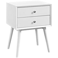 Modway Dispatch Nightstand - White-Mid-Century Modern Style Nightstand