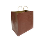 Reliabag Paper Bags - Twist Handles - 14" W x 10" D x 15.75" H - Chocolate - 50 Pack-Made by the premium chocolate kraft paper with the re-enforced flat bottom