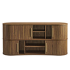 Modway Radcliffe 63" Curved Fluted Sideboard Buffet Cabinet - Walnut-8