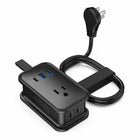 Uncaged Ergonomics Travel Charger - 4 AC - 2 USB - 1 USB-C - Black - 2 Pack-2 USB-A Port. 