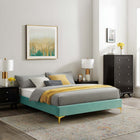 Modway Sutton Performance Velvet King Bed Frame - Mint-Assembly Required
