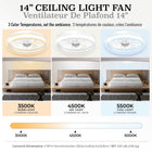 Bell+Howell CannonX Low Profile 14" Ceiling Fan with Lights and Remote - White-Reversible motor pushes cool air down in the summer and circulates warm air in the winter to help improve energy efficiency