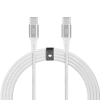 LOGiiX Piston Connect Braid Eco USB-C to USB-C - Silver/White-1.5M (*4.92ft) USB-C to USB-C eco-friendly cable in partnership with #tide