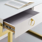 Modway Ring 47" Office Desk - Gold White-Geometric Style Frame