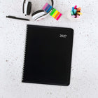 Staples 2027 Monthly Planner - 8-3/4" H x 6-7/8" W - Black - Bilingual-Black cover