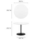 Modway Amuse 40" Dining Table - Black White-MDF Tabletop