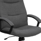 Flash Furniture High Back Grey Fabric Executive Swivel Chair with Two Line Horizontal Stitch Back & Arms-CA117 Fire Retardant Foam