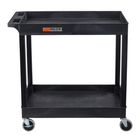 Luxor TUFFY XL Two-Tier Multi-Purpose Utility Cart - 32" W x 18" D - Black-It supports a total weight capacity of 400 pounds, with 200 pounds evenly distributed per shelf for balanced transport