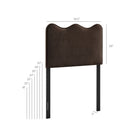 Modway Athena Stain-Resistant Performance Velvet Twin Size Headboard - Chocolate Brown-Scalloped Wave Design