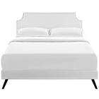 Modway Corene Vinyl Queen Platform Bed with Round Splayed Legs - White-Mounts in Four Locations